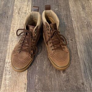 Vans Brown Leather High-Top Women’s Shoes